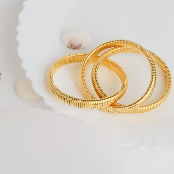 Serpentine Three Layered Golden Viper Bhumi Pednekar Bracelet