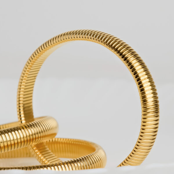 Serpentine Three Layered Golden Viper Bhumi Pednekar Bracelet