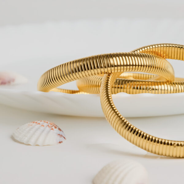 Serpentine Three Layered Golden Viper Bhumi Pednekar Bracelet