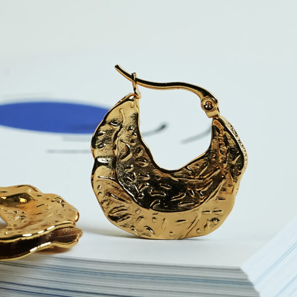 Timeless Gold Sculpted Hoop Earrings