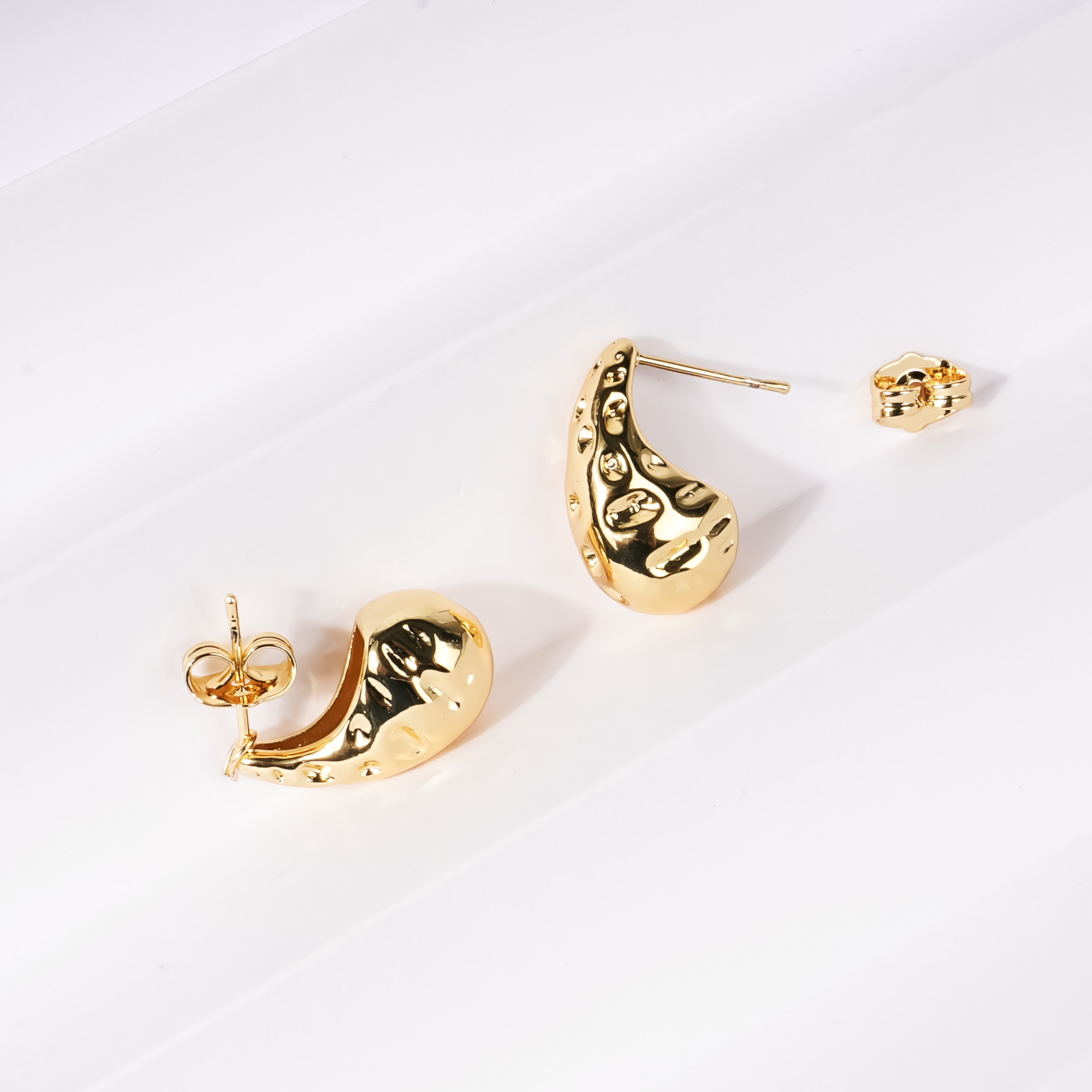 Aurora Tear Drop Gold Plated Earring