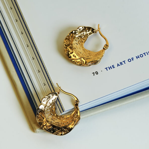 Timeless Gold Sculpted Hoop Earrings