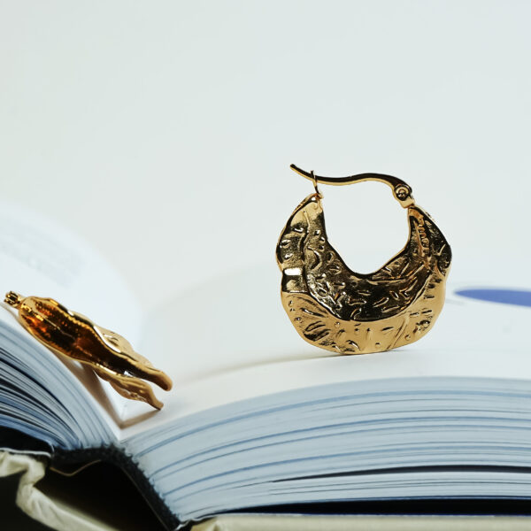 Timeless Gold Sculpted Hoop Earrings