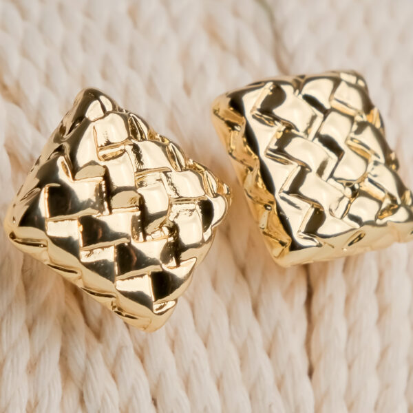 Textured Square Gold Earrings