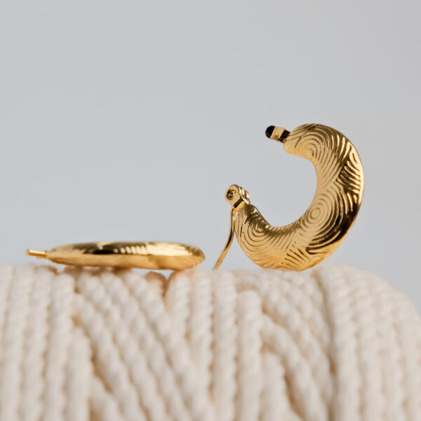 Fayah Round Textured Hoop Earrings