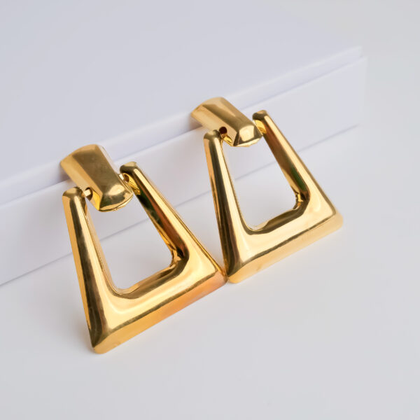 Trapezoid Drop Hoop Earrings