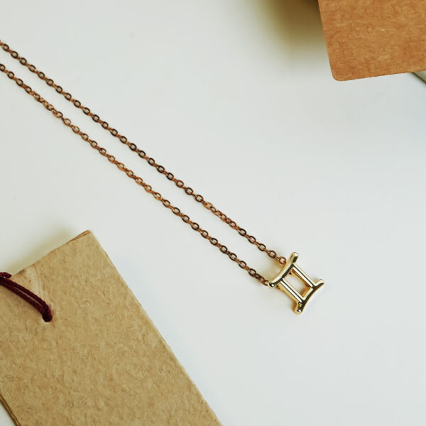 Minimalist Twins Gemini Zodiac Sign Necklace