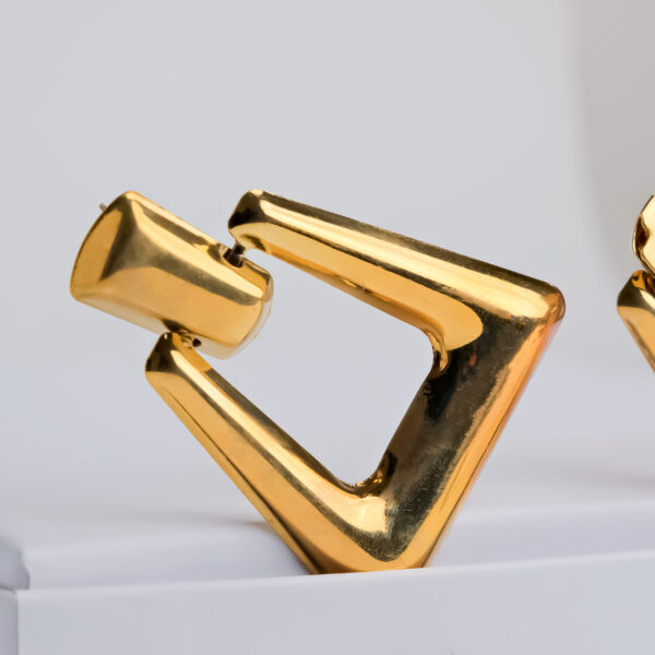 Trapezoid Drop Hoop Earrings