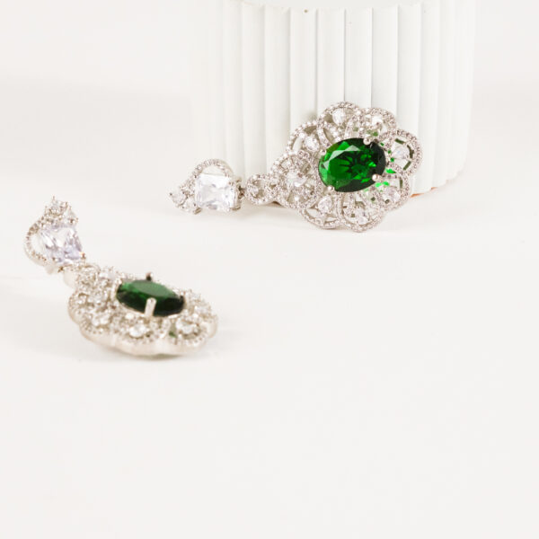 Emerald Cut Diamante Danglers