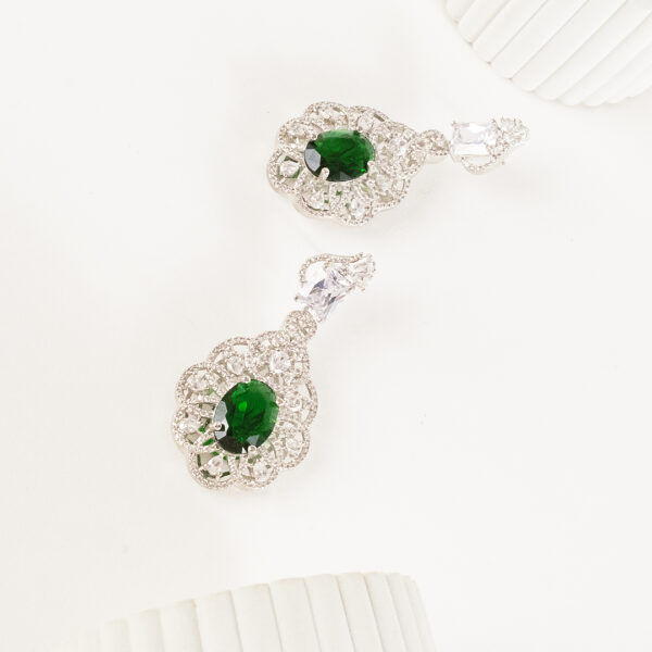 Emerald Cut Diamante Danglers