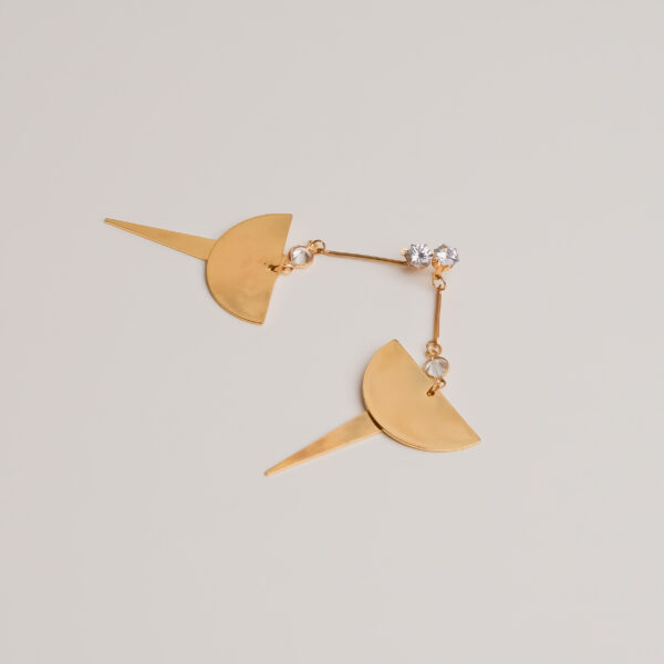Modern Gold Crescent Moon Earrings