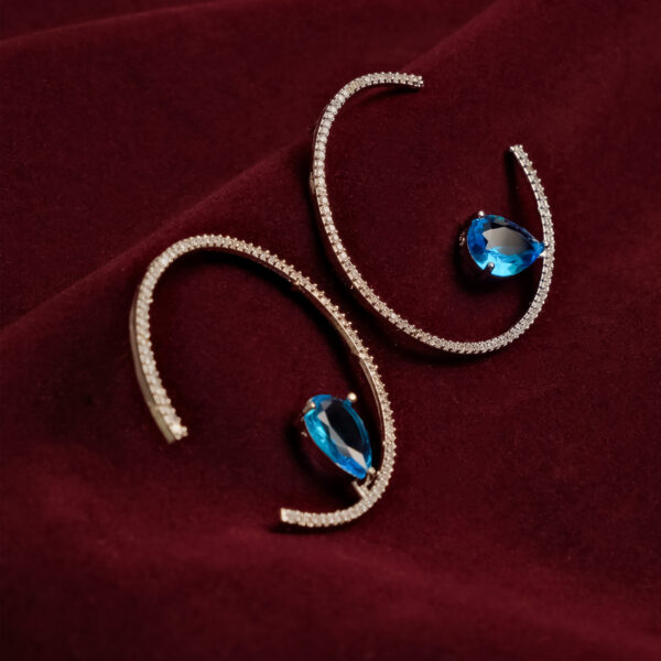 Midnight Blue Sapphire Hoops