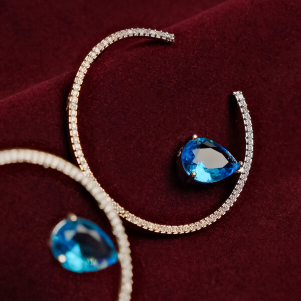 Midnight Blue Sapphire Hoops