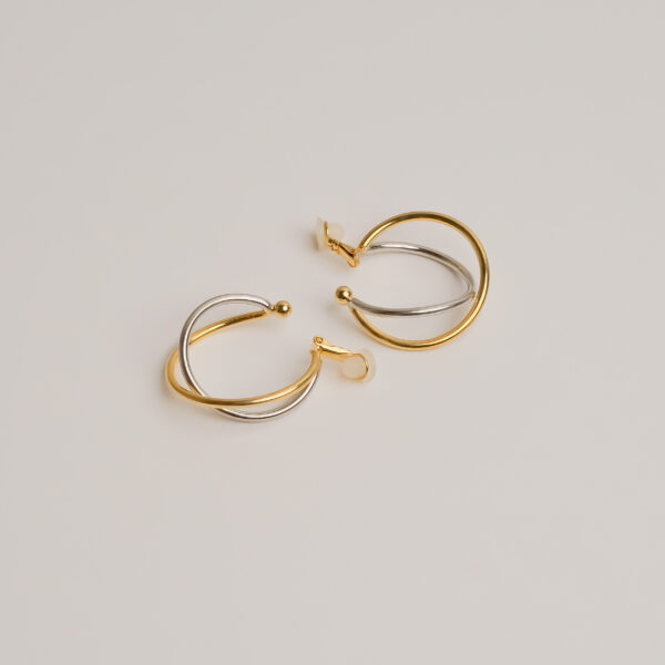 Dual Tone Hoop Earrings