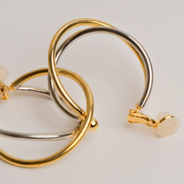 Dual Tone Hoop Earrings
