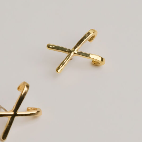 Cross Hugger Gold Studs