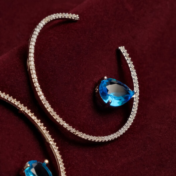 Midnight Blue Sapphire Hoops