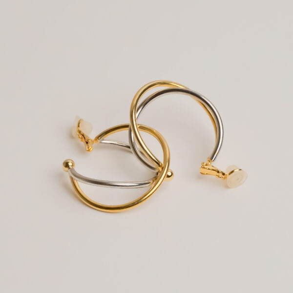 Dual Tone Hoop Earrings
